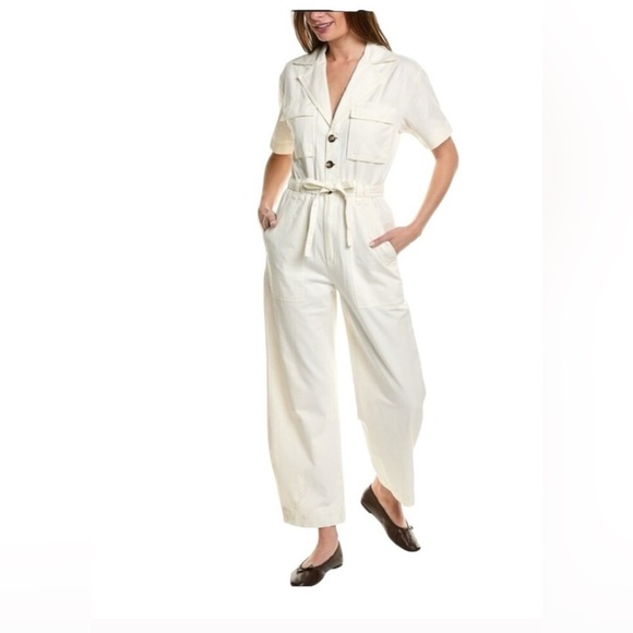 A.L.C. Augusta Utility Jumpsuit in Off White - Picture 7 of 8